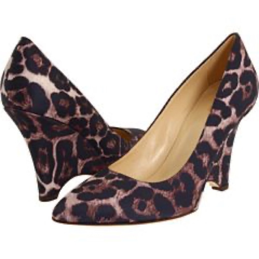 Kate Spade Leopard Heeled Wedges 8.5 EUC